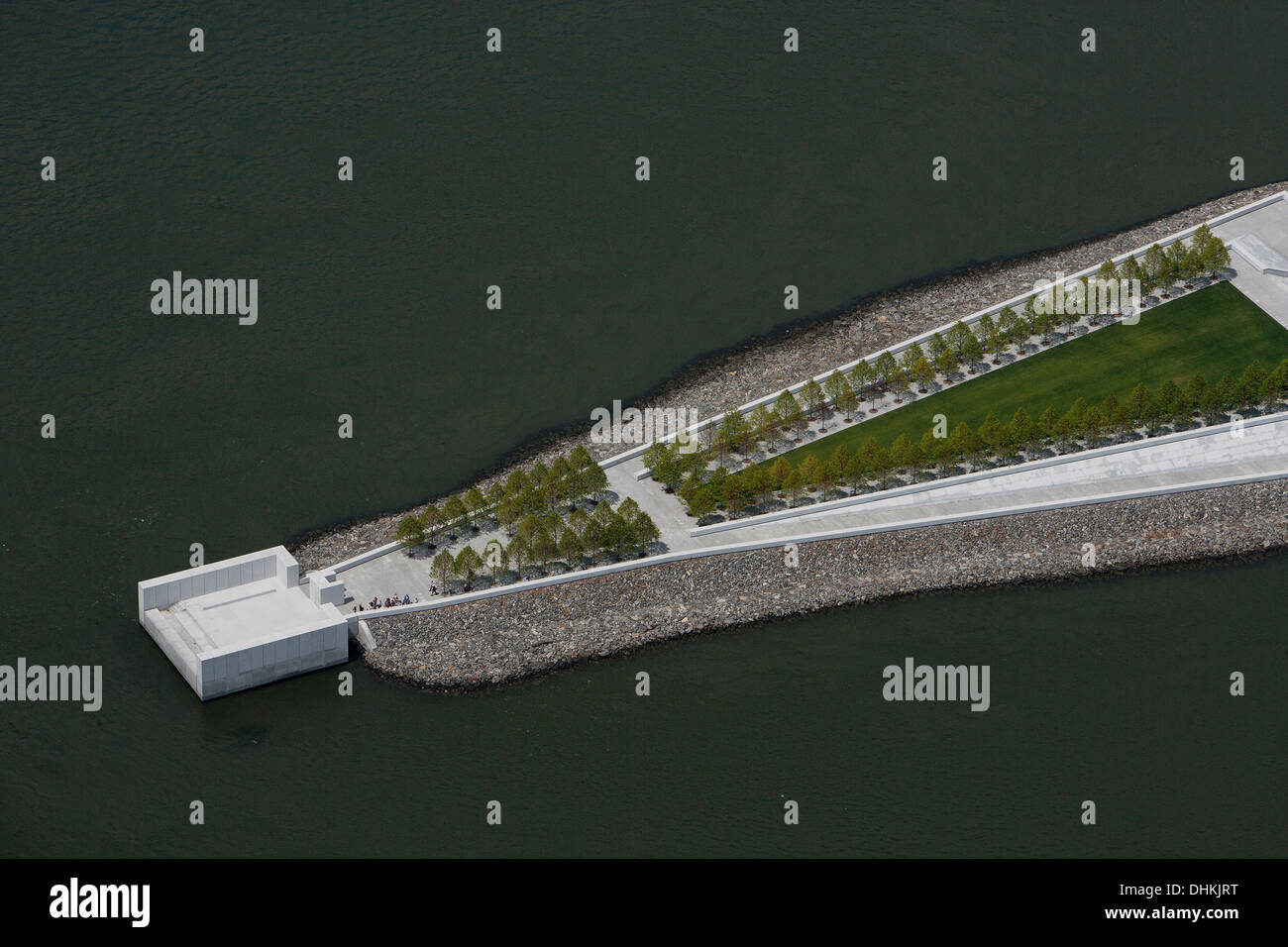 Aerial fotografieren, Franklin D. Roosevelt vier Freiheiten Park, Roosevelt Island, East River in Manhattan, New York City Stockfoto