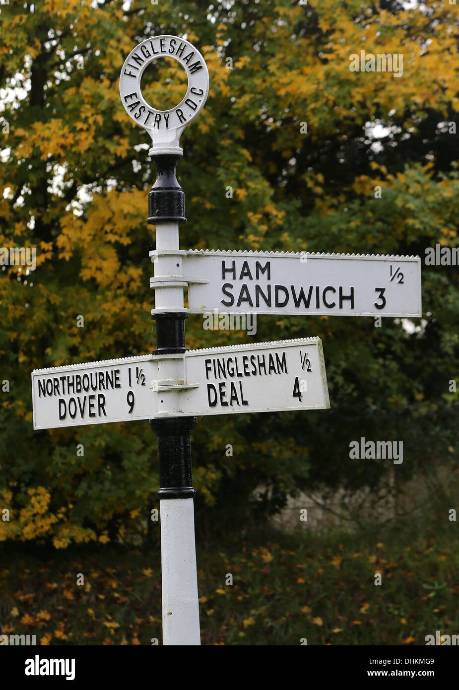 Kent Straßenschild Schinkenbrot Richtungen anzeigen. Stockfoto