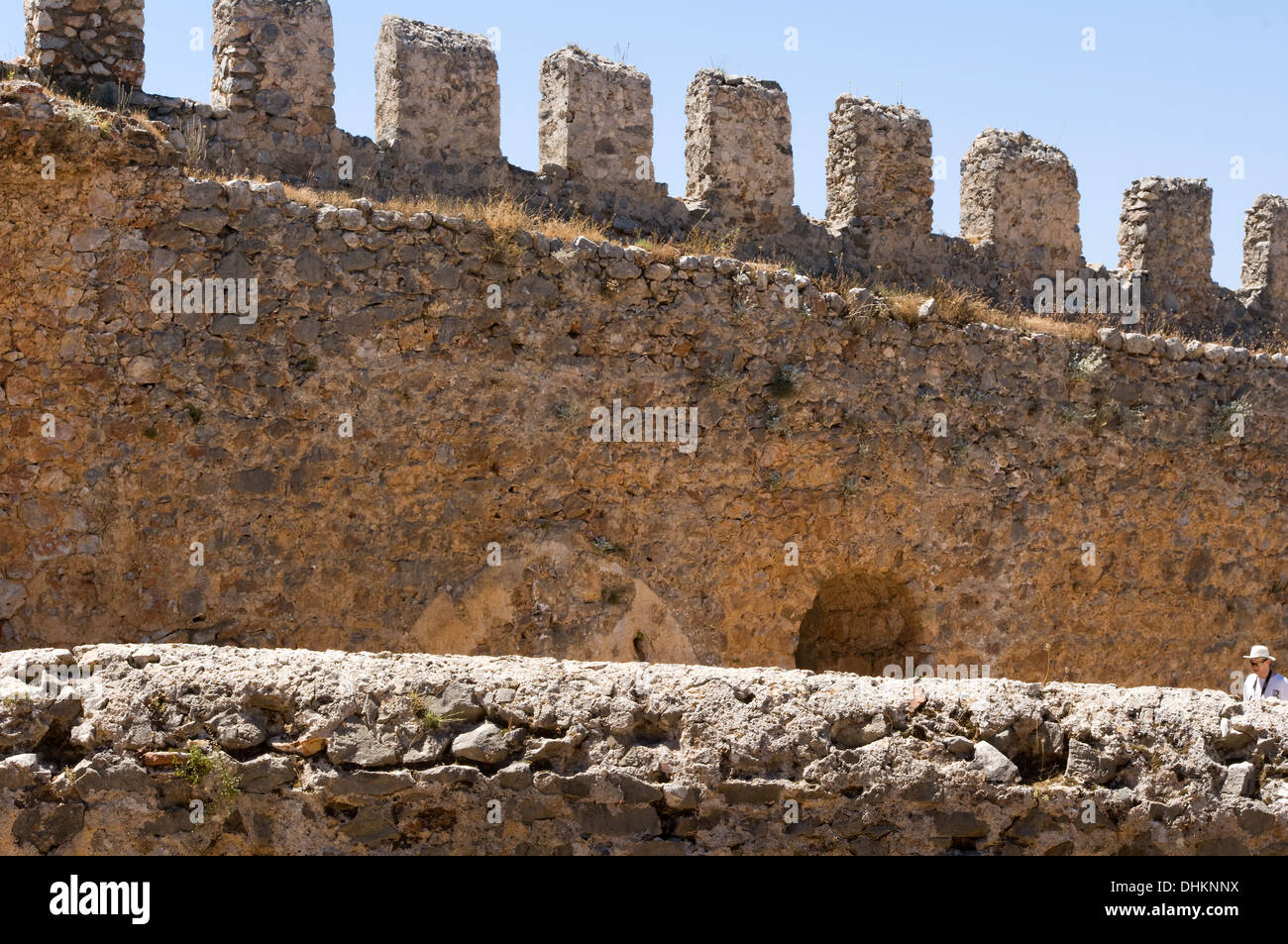 Ruinen der byzantinischen, seldschukischen und osmanischen Festung in Alanya, Mittelmeerküste der Türkei Stockfoto