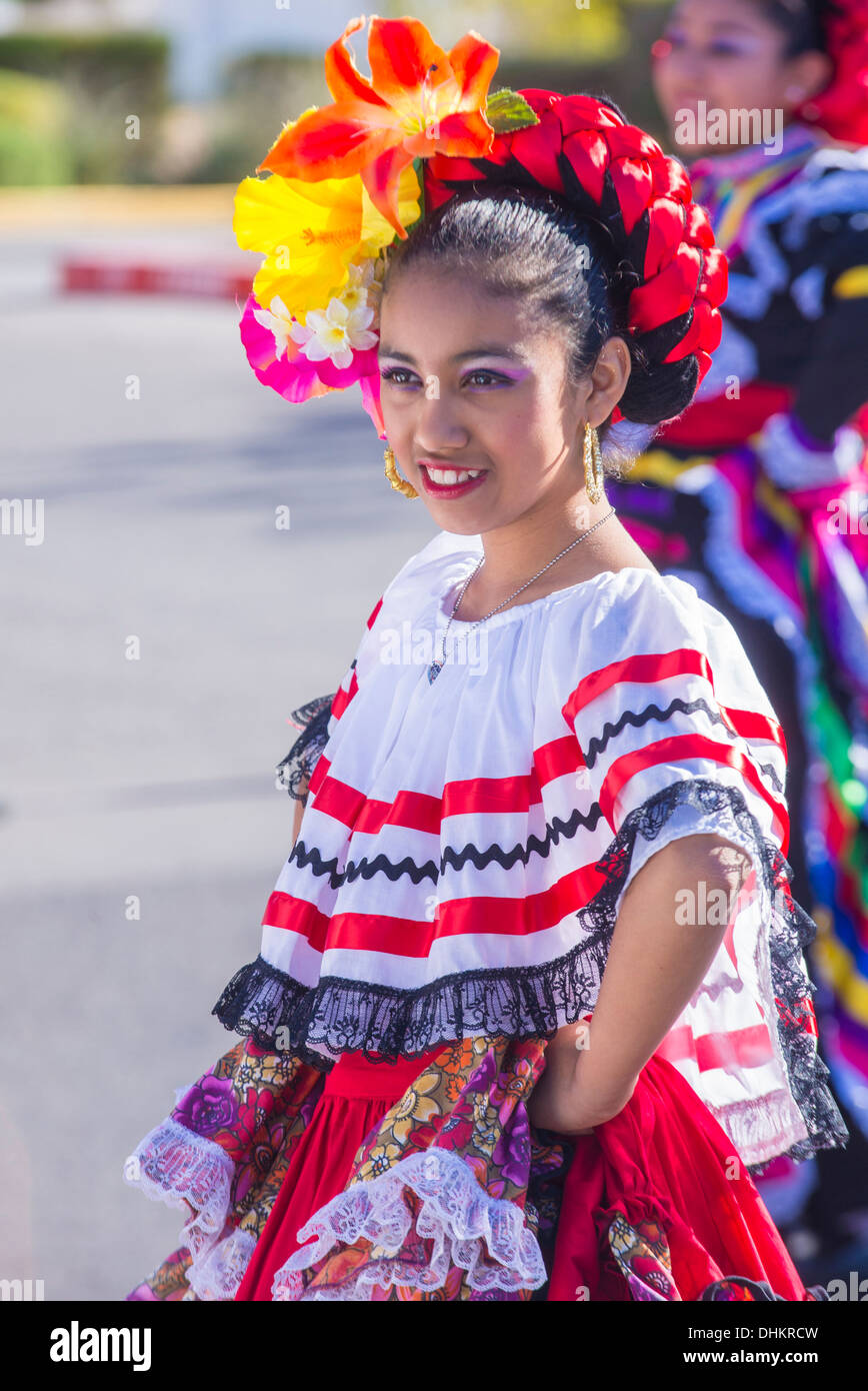 Beteiligt sich an der 13. jährlichen hispanische International Day Parade in Las Vegas Stockfoto