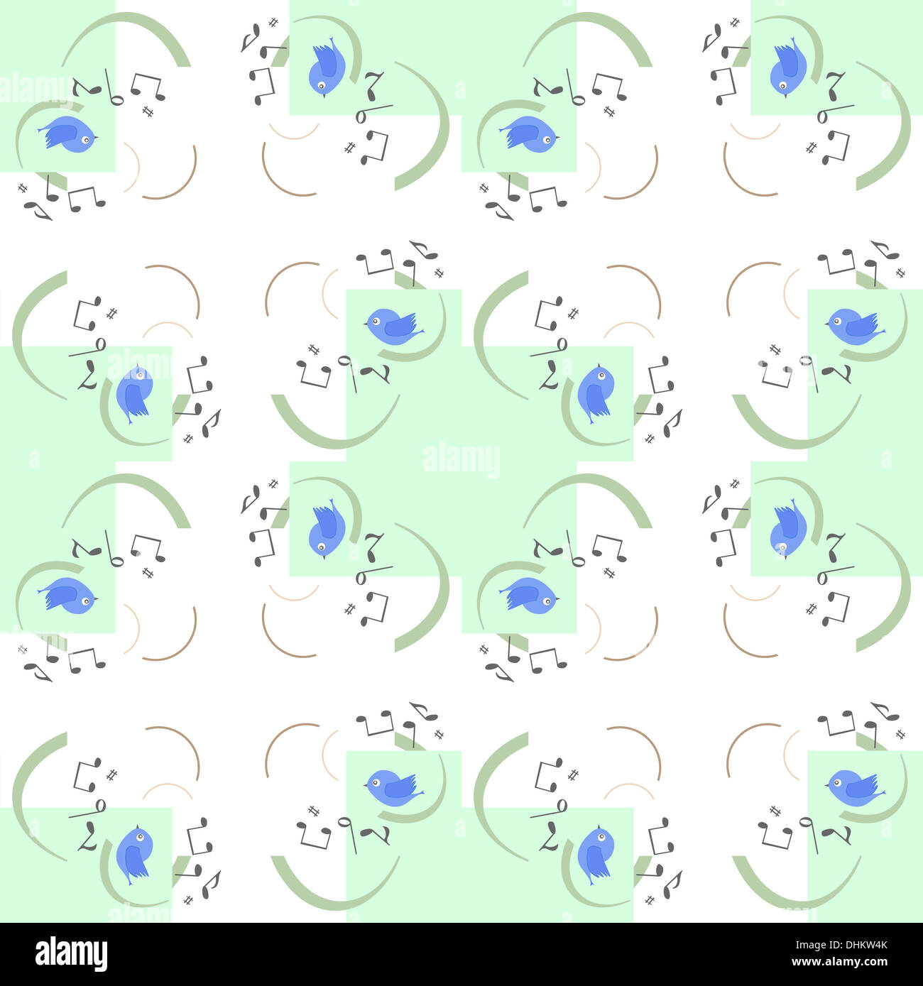 nahtlose Muster mit niedlichen Vögel Stockfoto