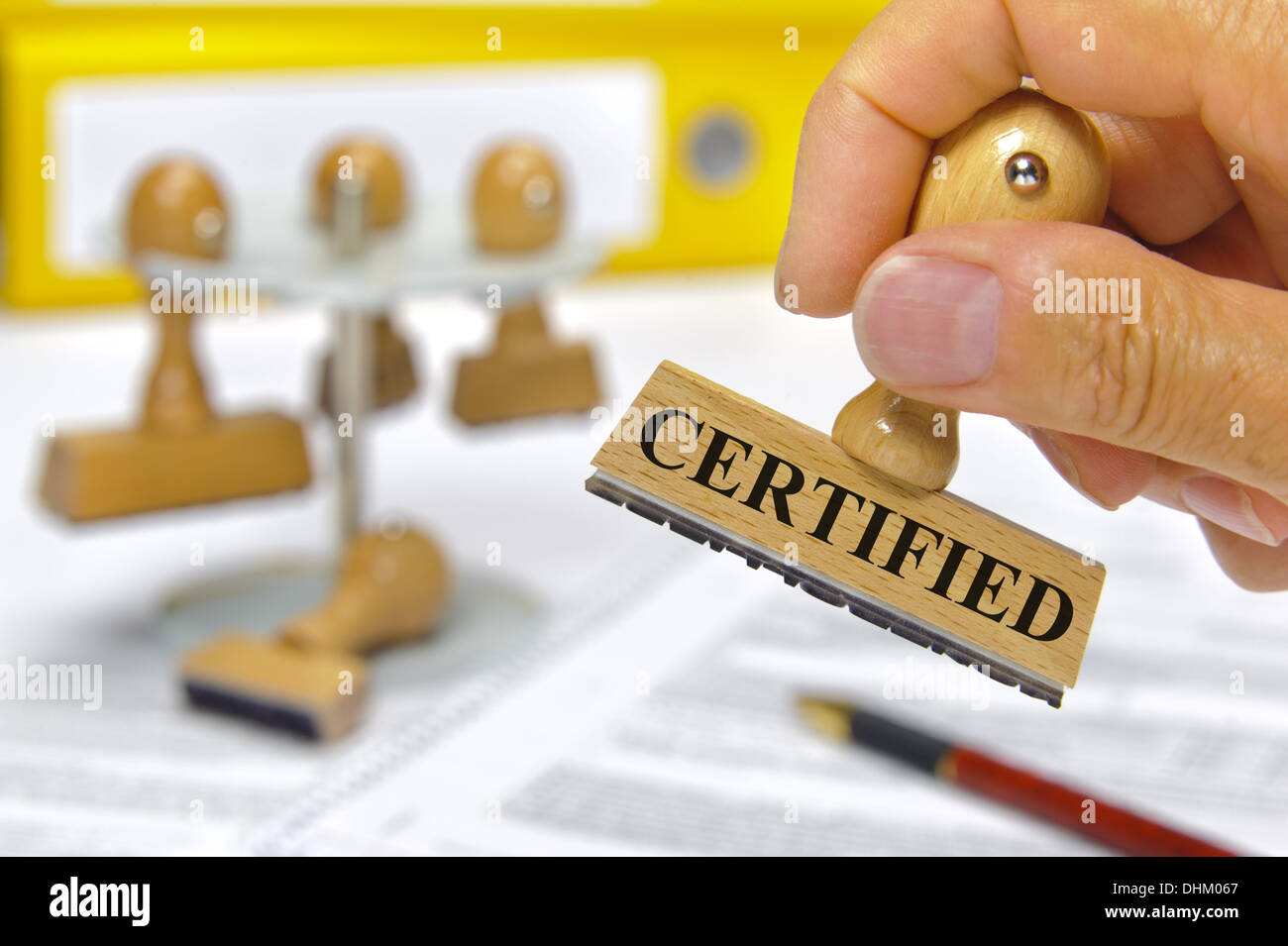 Stempel mit markierten zertifiziert Stockfoto