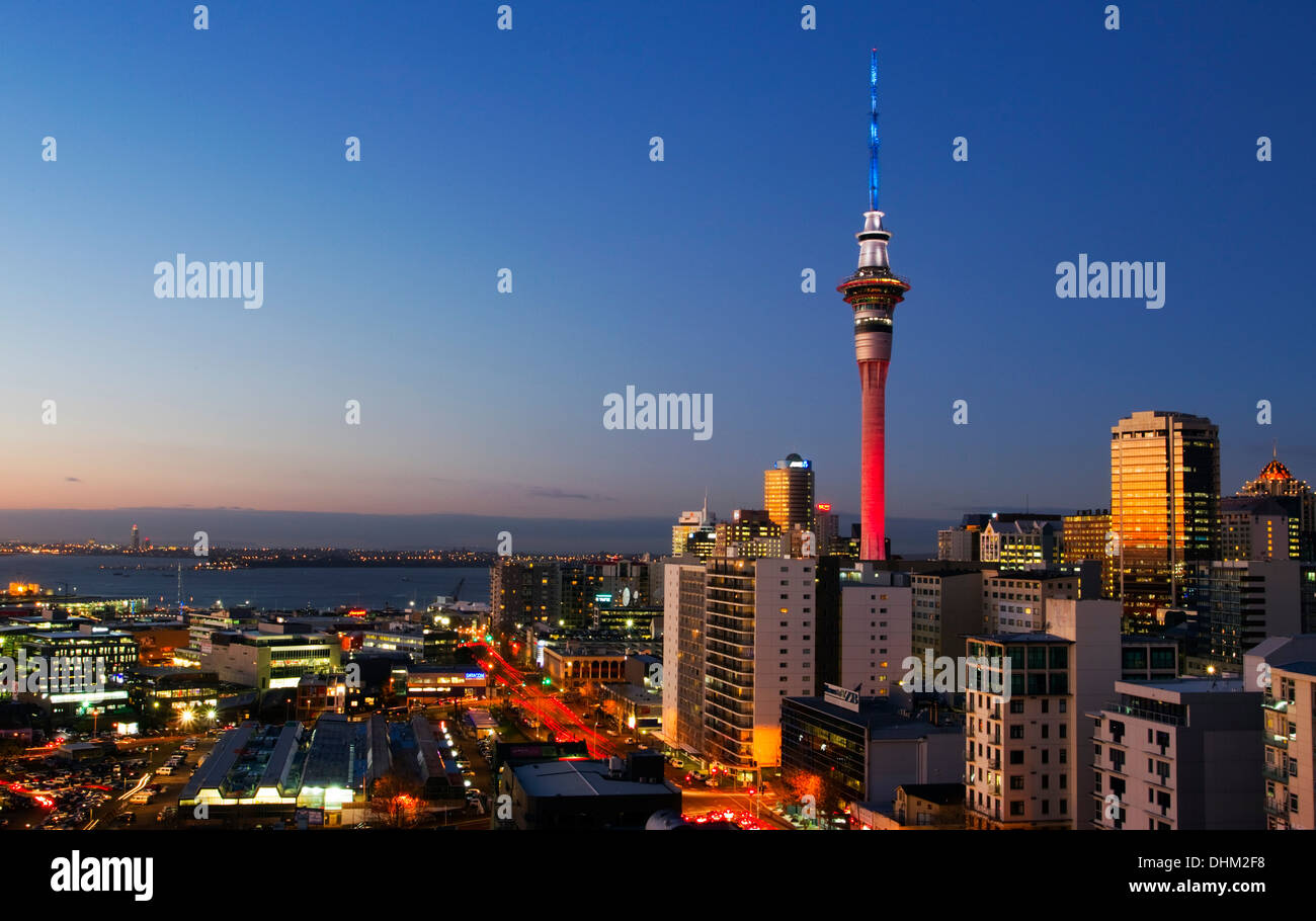 Blick auf SkyCity und CBD, Auckland, New Zealand, Donnerstag, 4. Juli 2013. Stockfoto