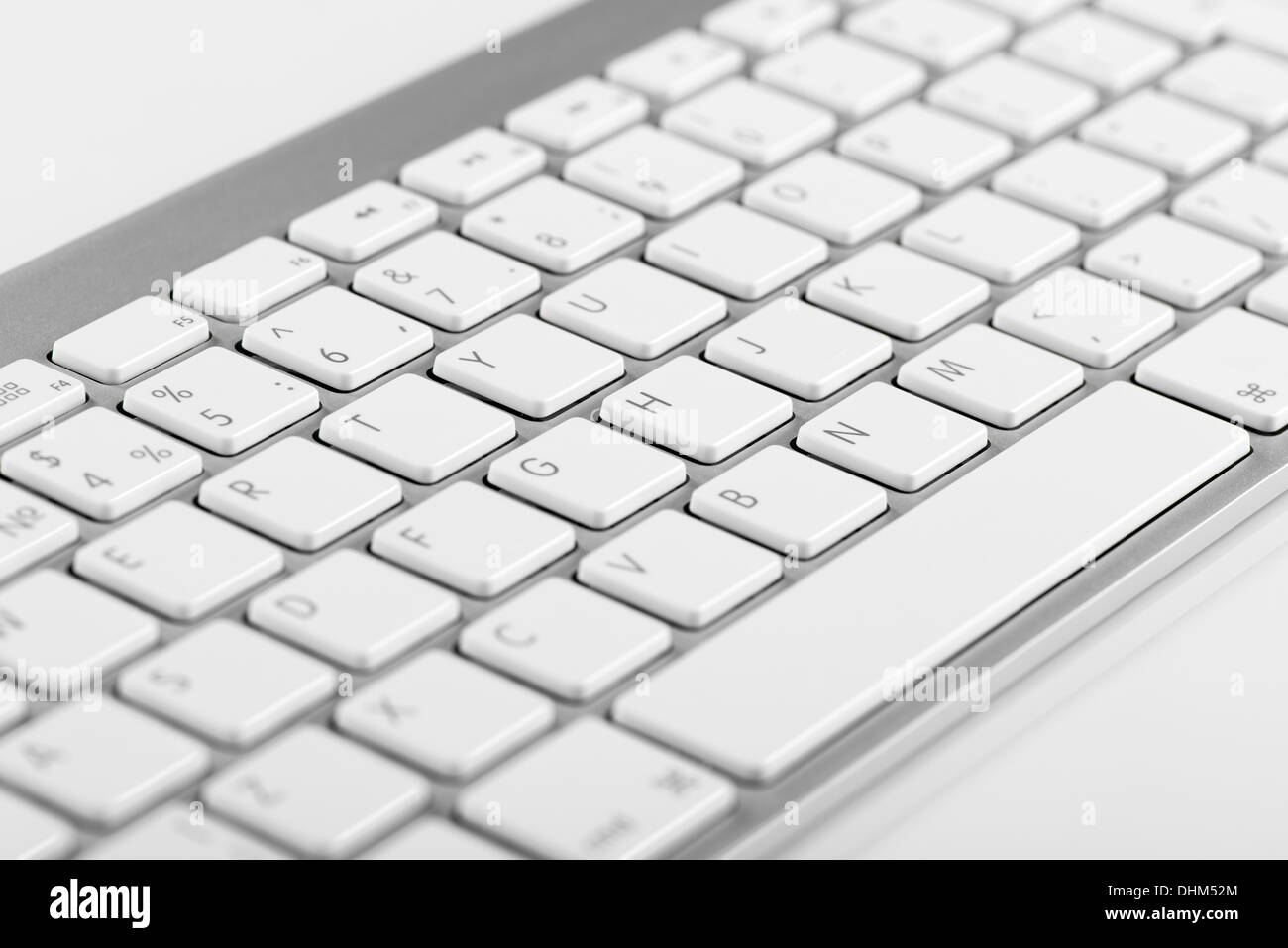 Close-up englischen Computertastatur mit Bokeh-Effekt Stockfoto