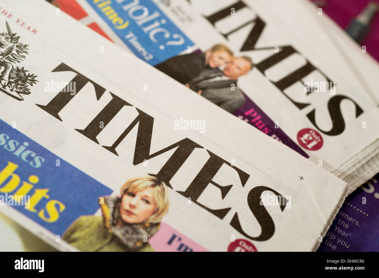 THE TIMES: UK national Press tägliche Zeitung Schlagzeile Titelseiten Stockfoto