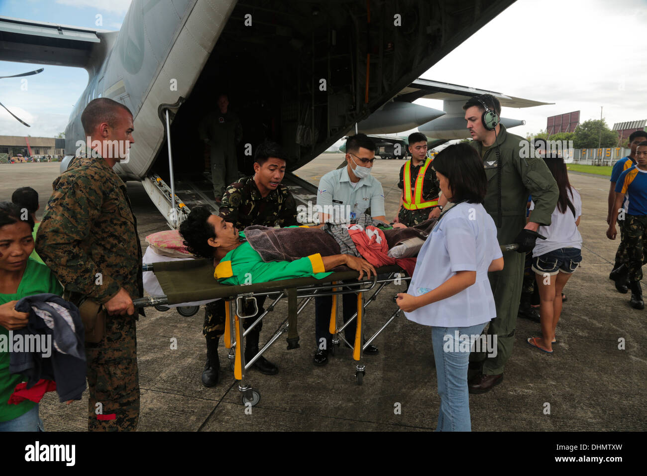 Taifun Haiyan humanitäre Hilfe in Philippinen Betrieb Damayan Stockfoto