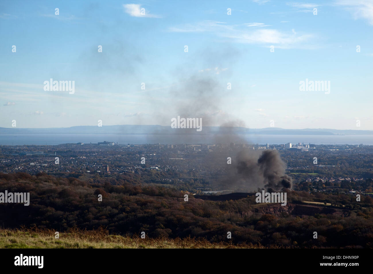 Rauchverschmutzende Atmosphäre Stockfoto