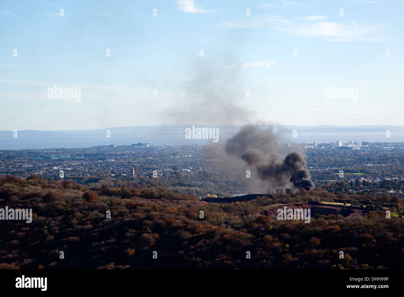 Rauchverschmutzende Atmosphäre Stockfoto