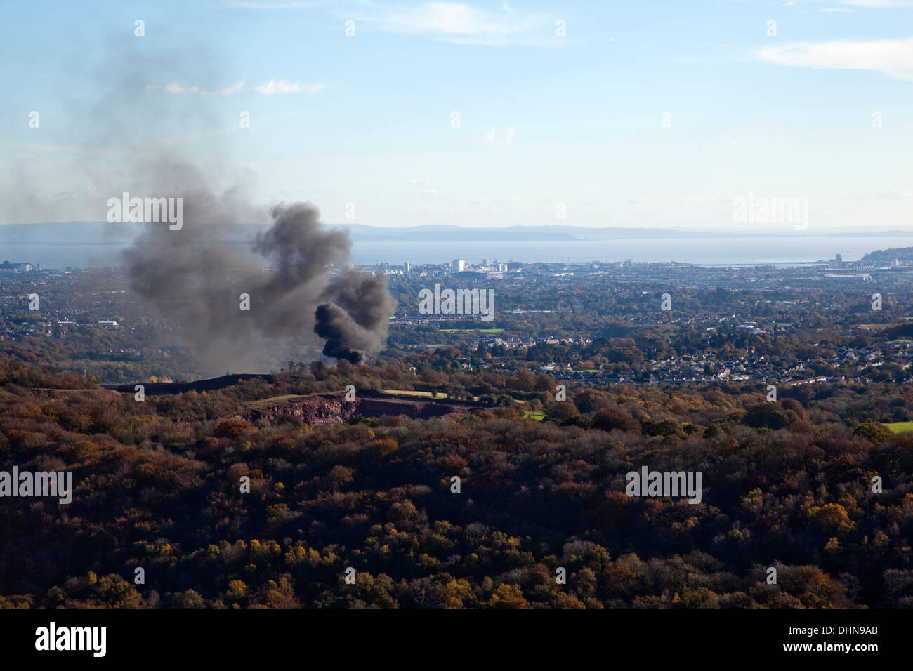 Rauchverschmutzende Atmosphäre Stockfoto