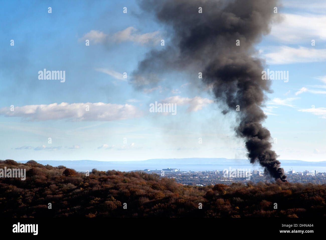Rauchverschmutzende Atmosphäre Stockfoto