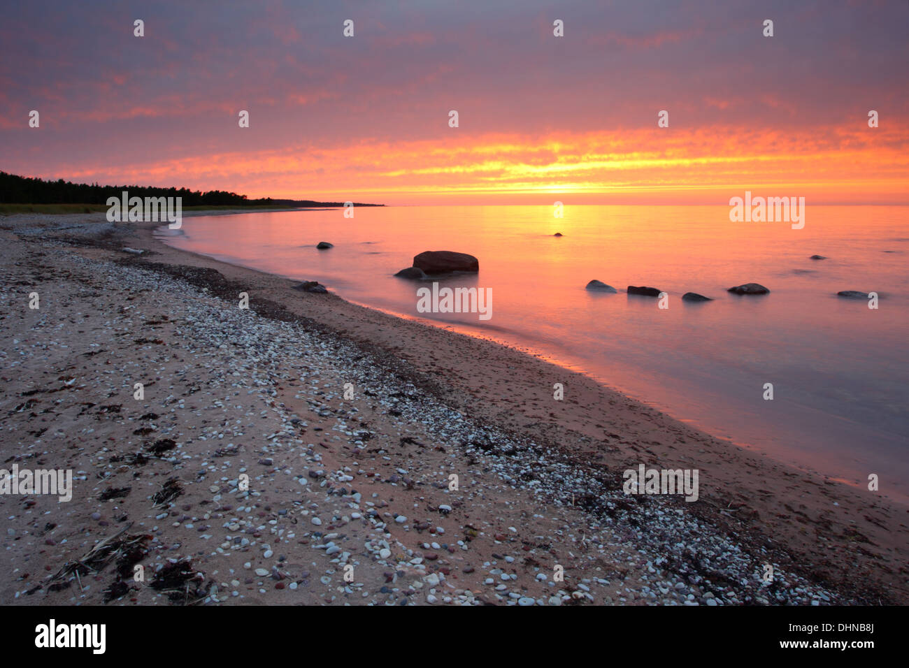 Sonnenuntergang auf der Insel Hiiumaa, Estland Stockfoto