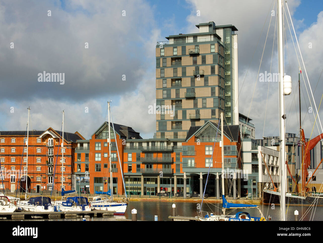 Ipswich Wet Dock Sanierung Stockfoto