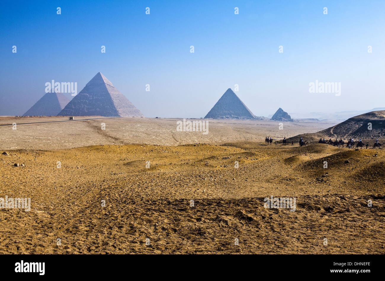 Afrika, Ägypten, die Pyramiden von der archäologischen Stätte von Gizeh Stockfoto
