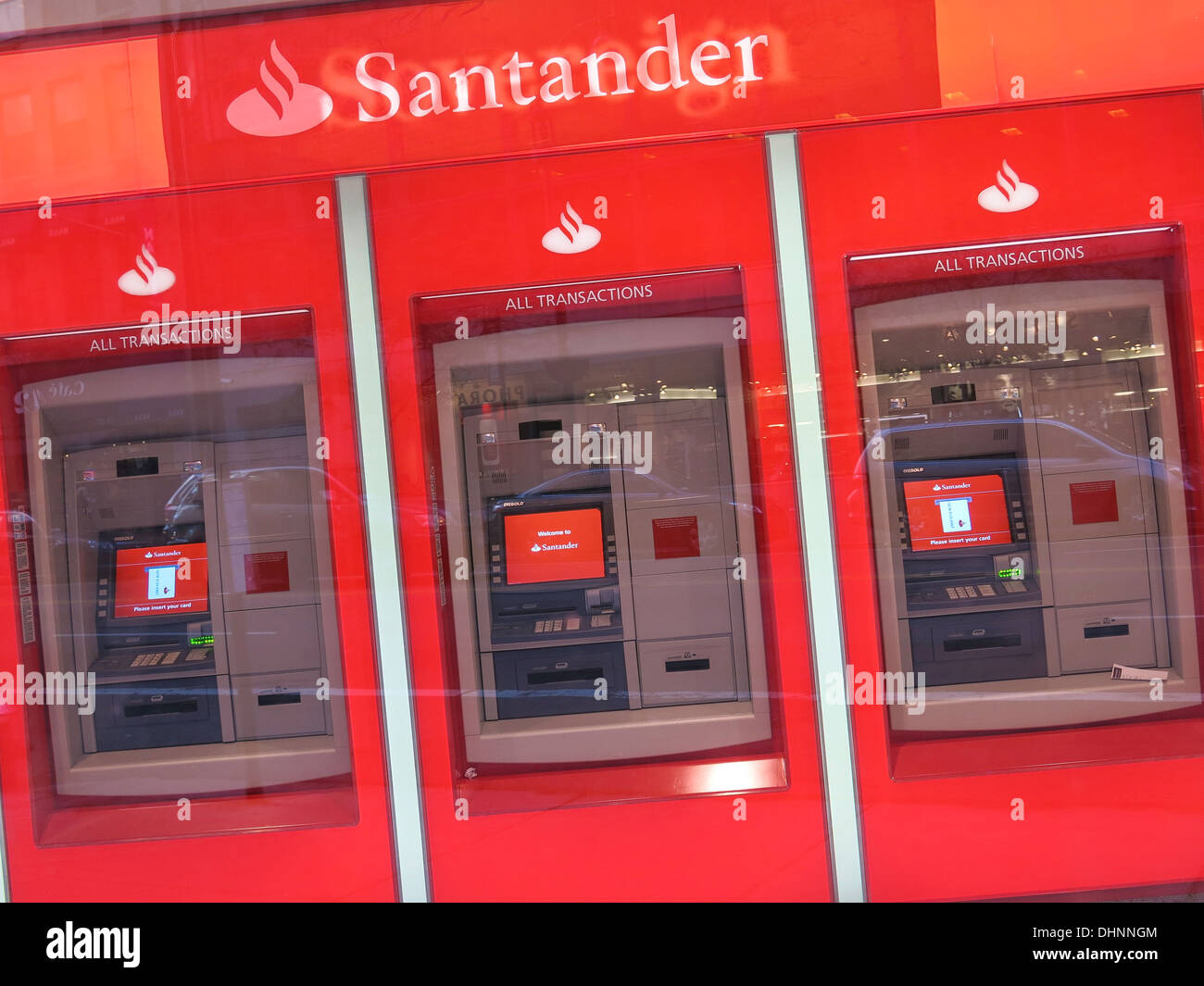 Banco Santander Geldautomaten, NYC Stockfoto