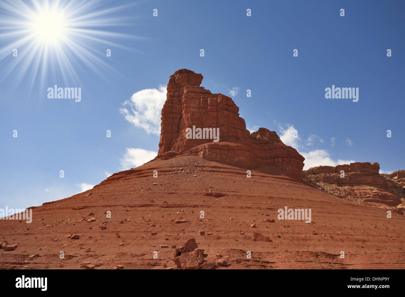 Einen grandiosen Felsen aus rotem Sandstein Stockfoto