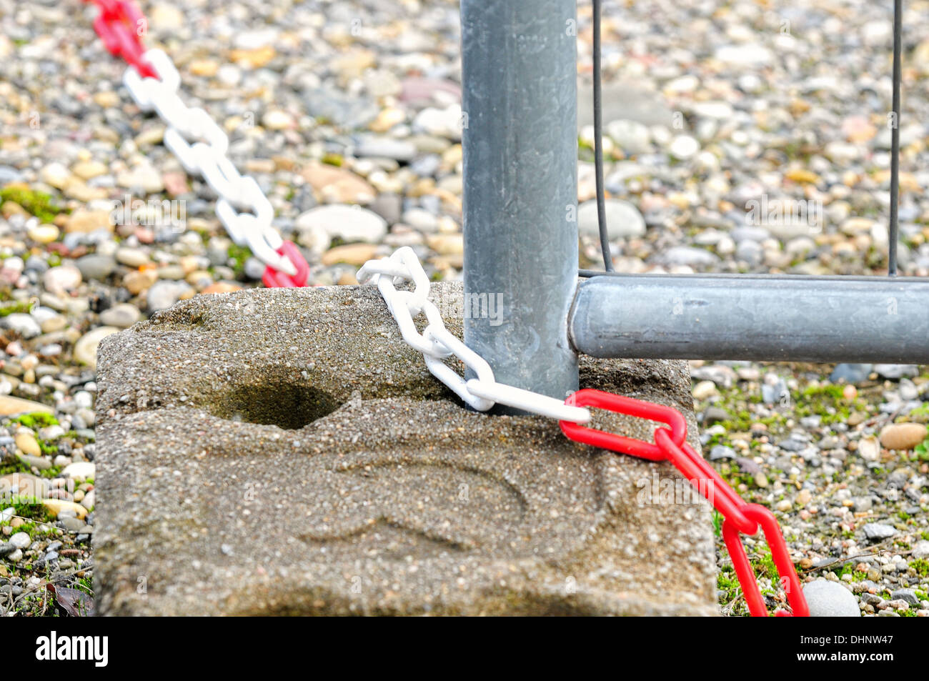 Barrier Fence und Kette Stockfoto