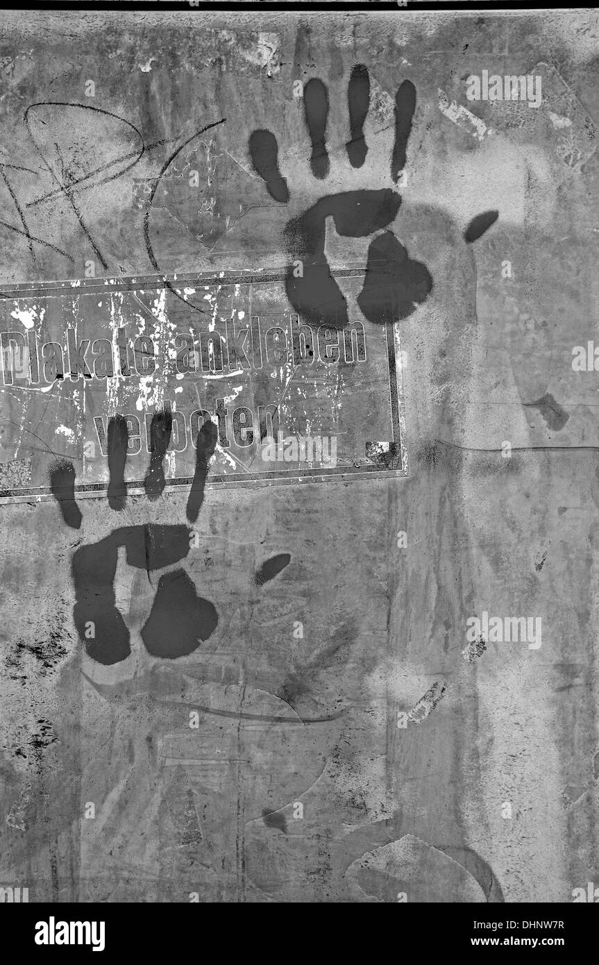 Hände schwarz und weiß Stockfoto