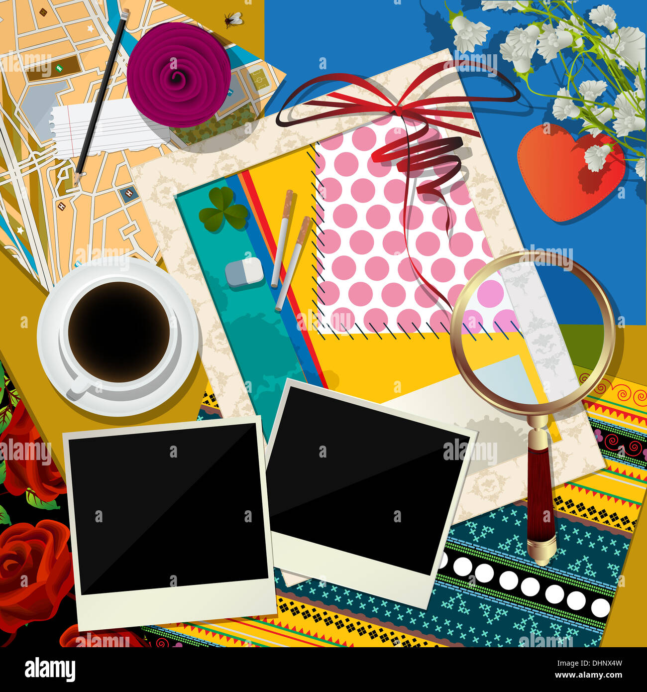 Scrapbook-Hintergrund Stockfoto