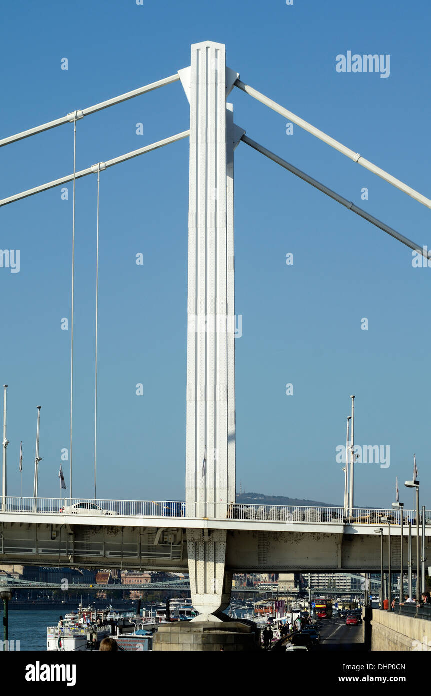 Budapest Ungarn Elisabethbrücke Pester Brückenkopf Stockfoto