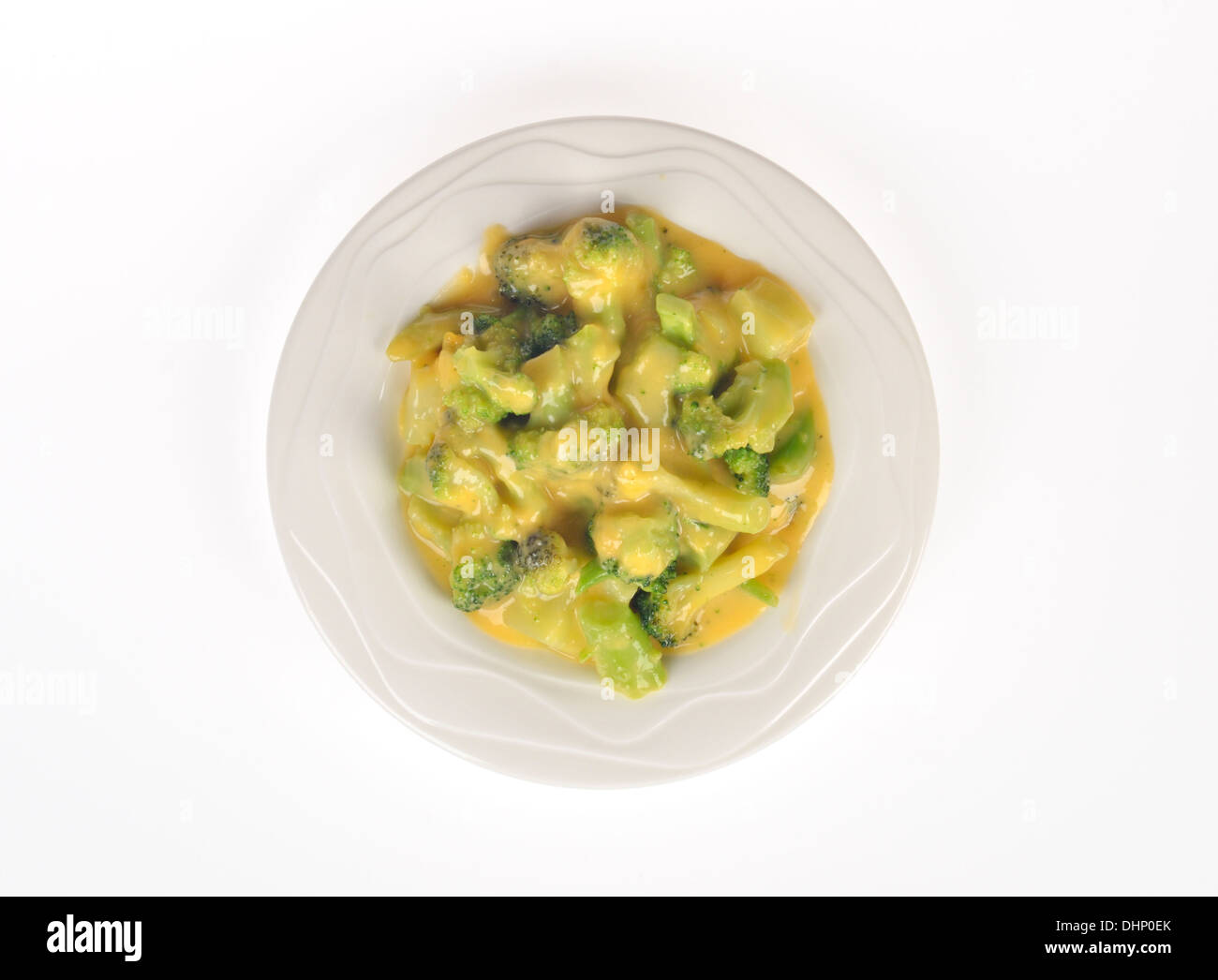 Platte mit Broccoli und Käse Stockfoto