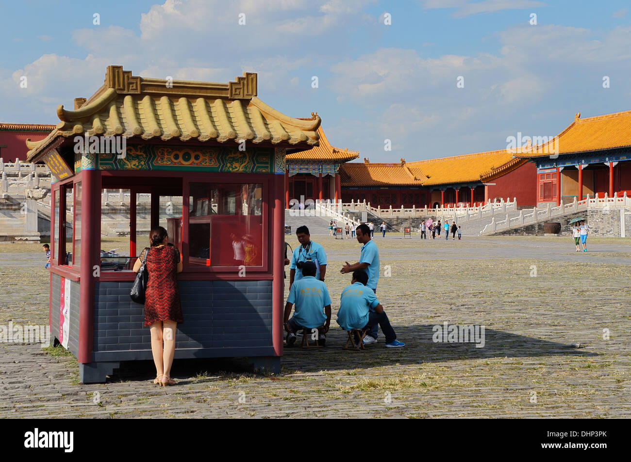 Kiosk in der verbotenen Stadt, Peking, China Stockfoto