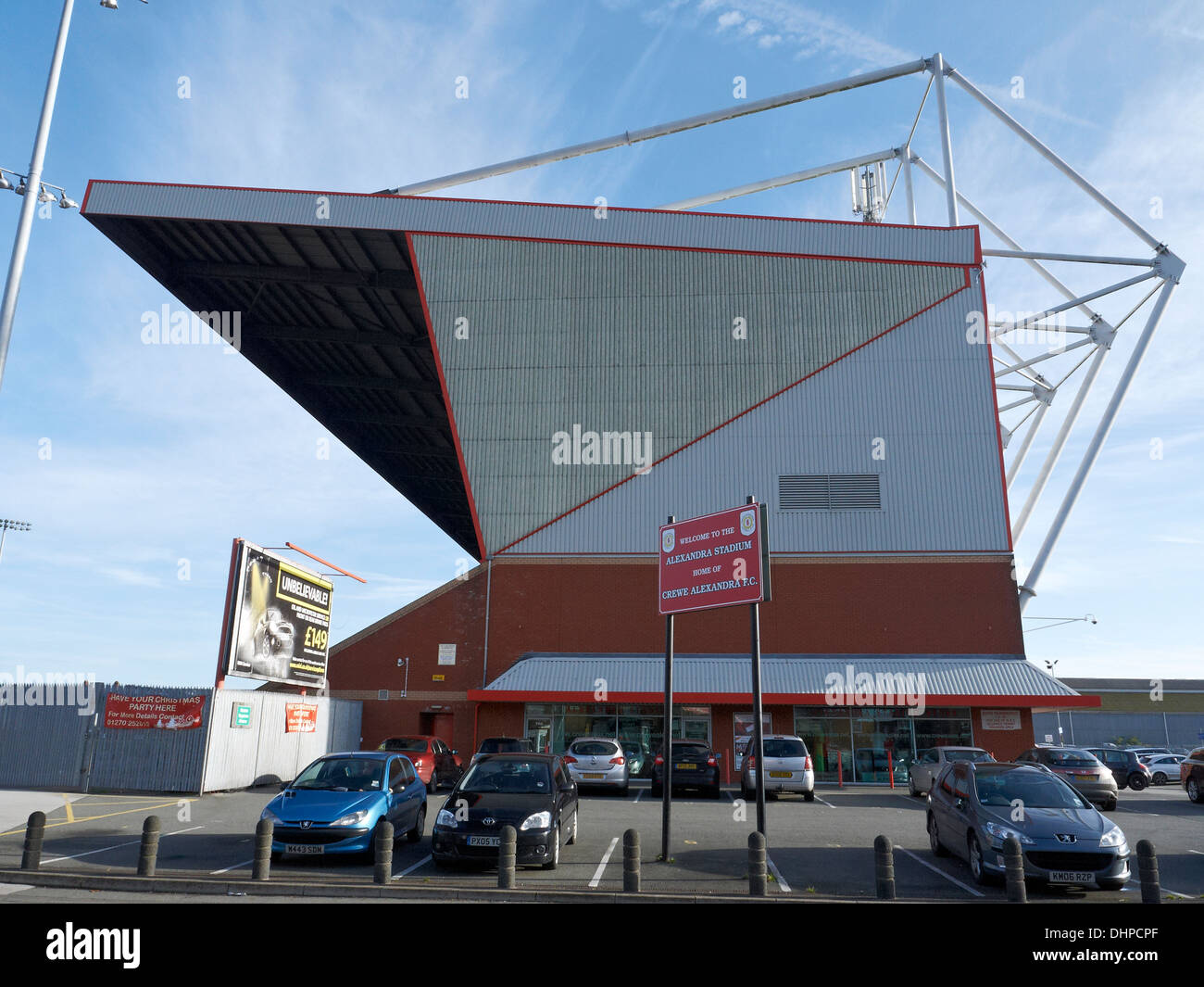 Crewe Alexandra Fußballstadion, Crewe Cheshire UK Stockfoto