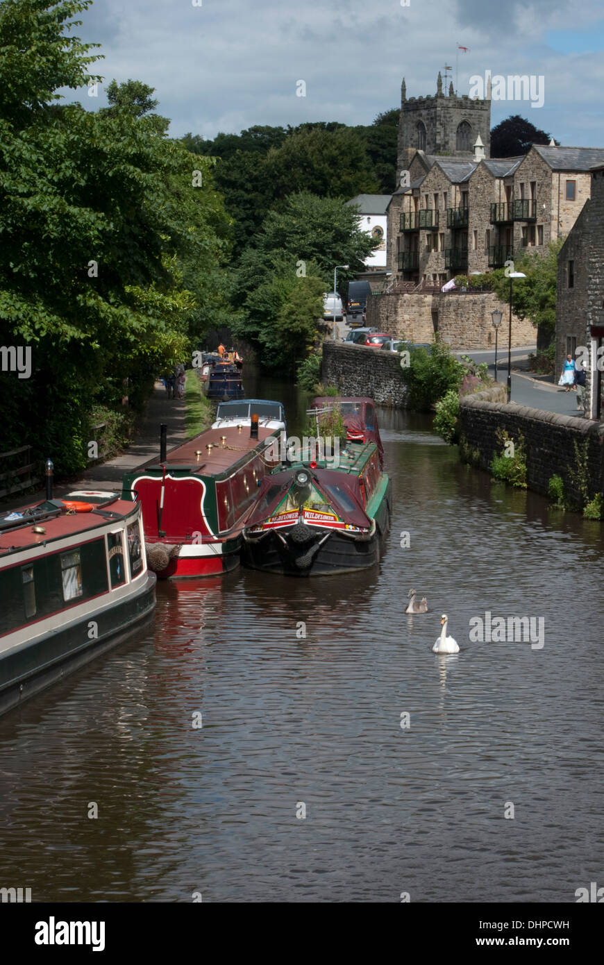 Boote in Skipton Junction Stockfoto