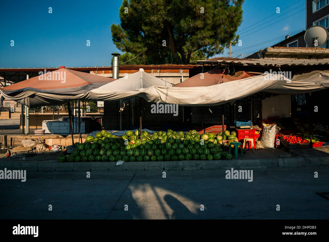 Markt mit lokalen waren.  Soma, Türkei 2013 Stockfoto