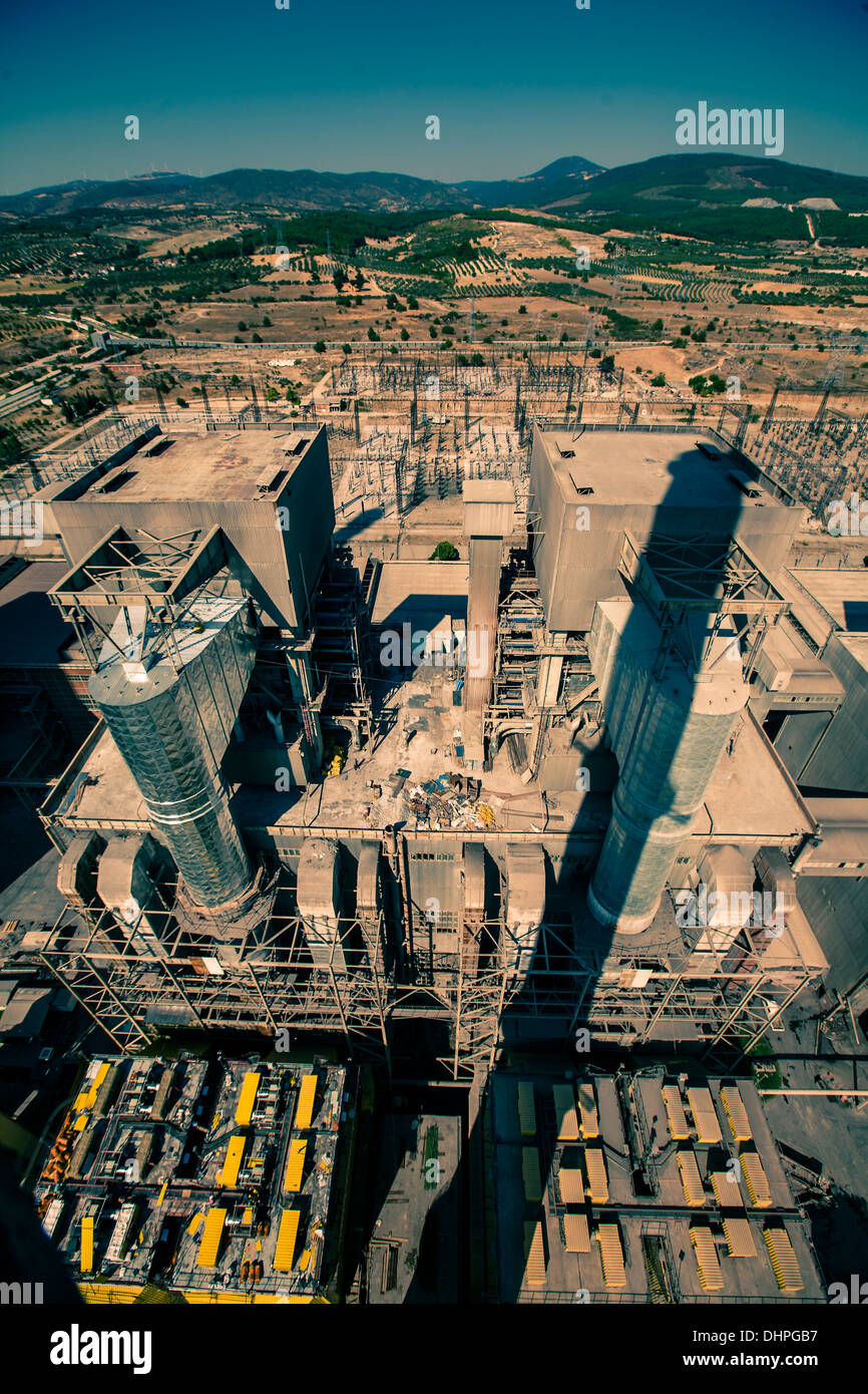 Blick auf die Altstadt Technologie Kohle Kraftwerk, Türkei Stockfoto
