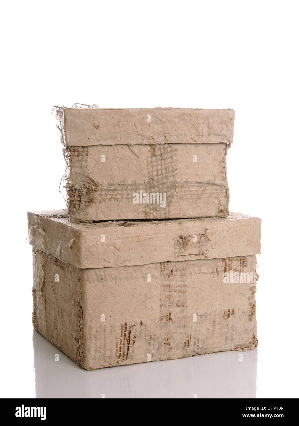 dekorative handgeschöpftes Papier-Boxen Stockfoto