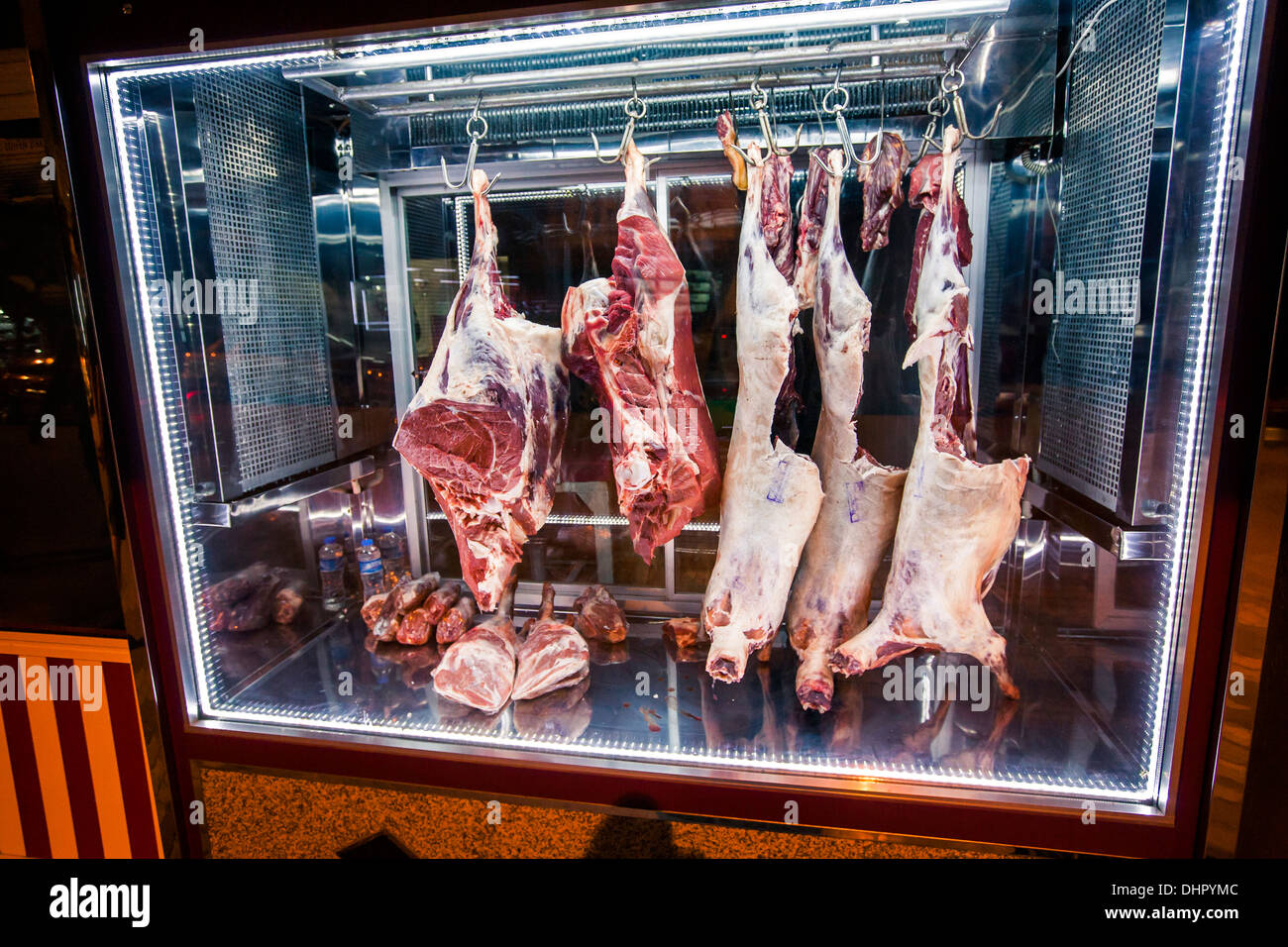 Fleisch-Store-Display.  Türkei-2013 Stockfoto