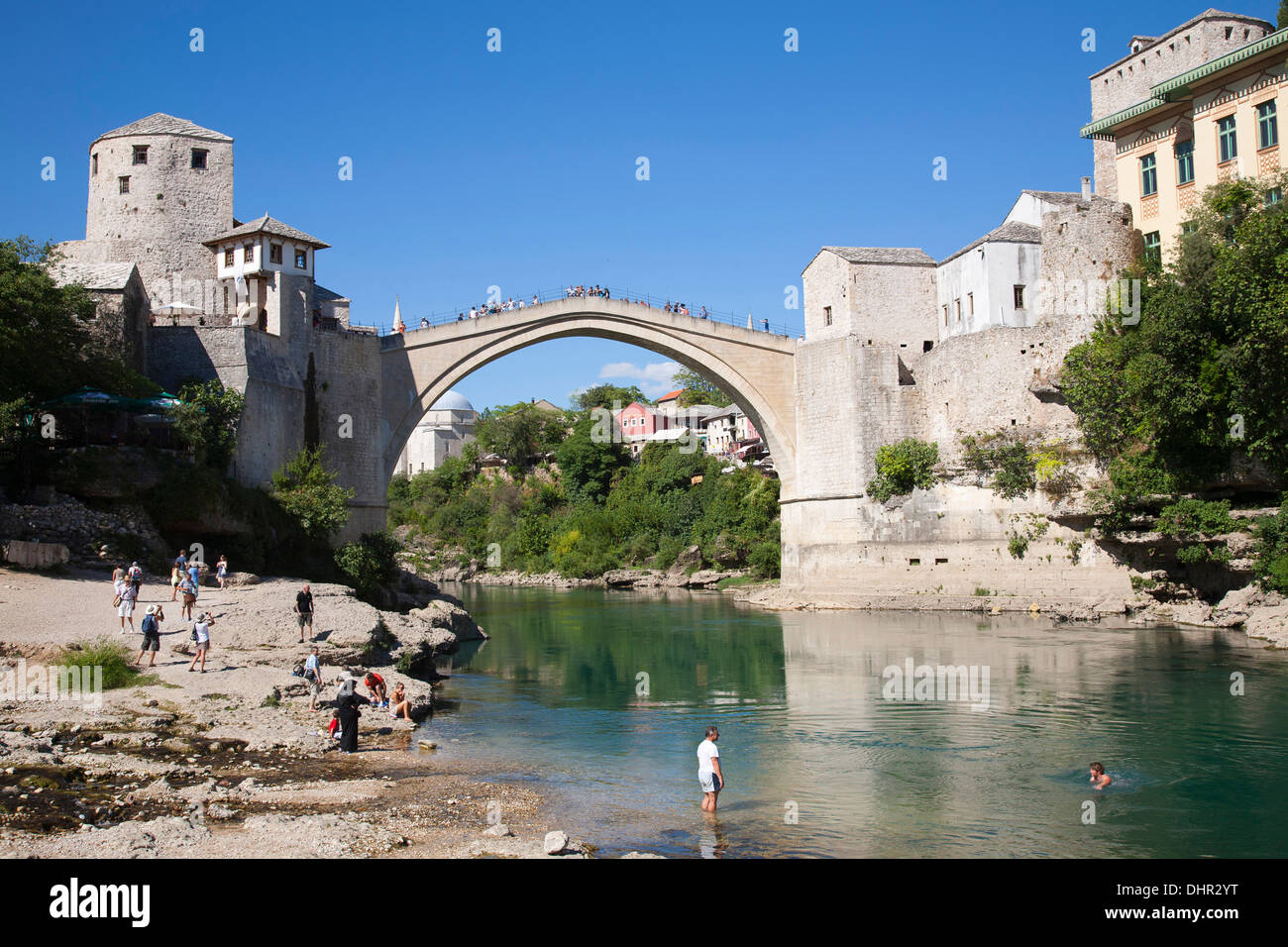 die alte Brücke Mostar, Bosnien und Herzegowina, Europa Stockfoto