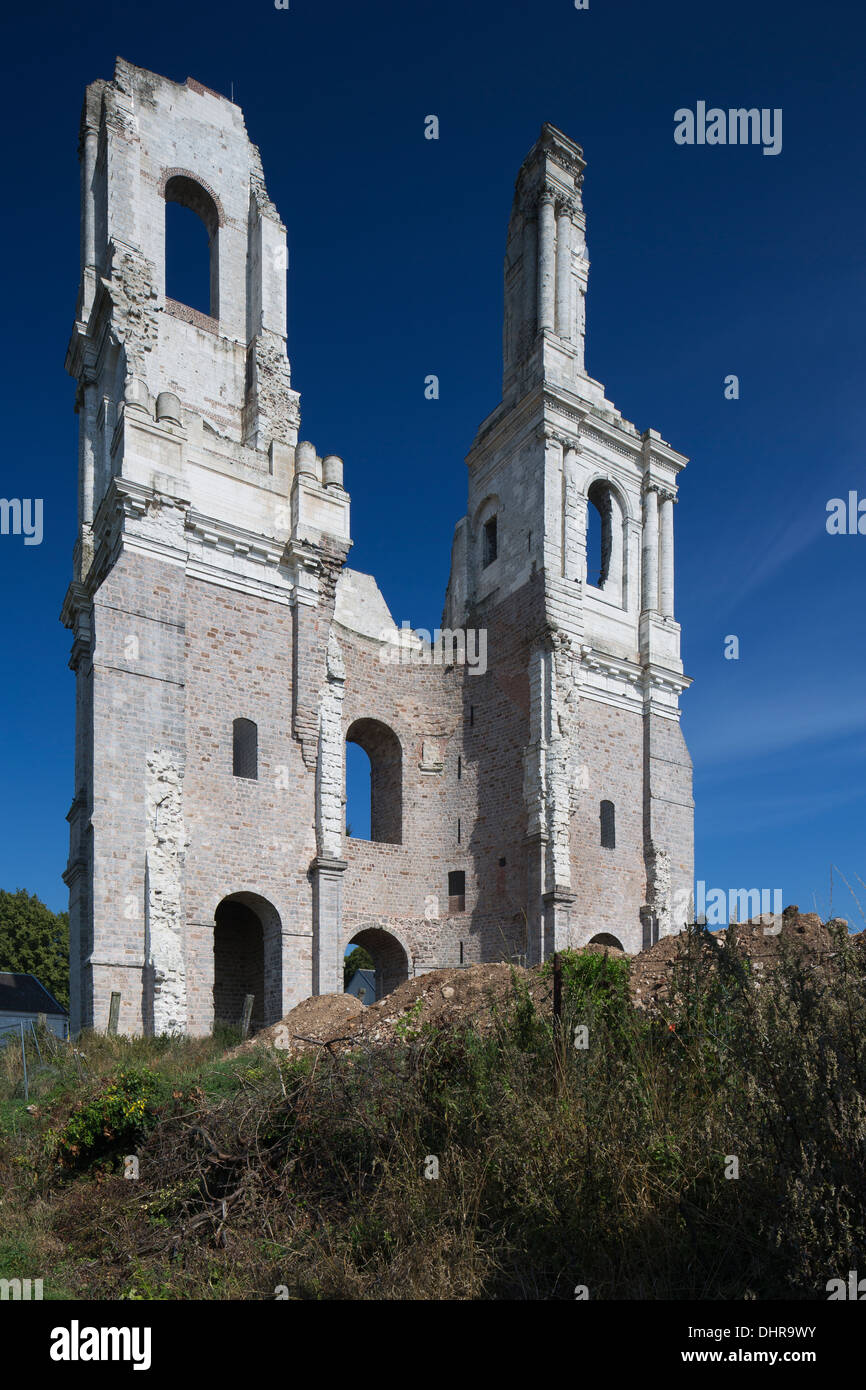 Ruinen der Abtei von Mont-Saint-Eloi Stockfoto