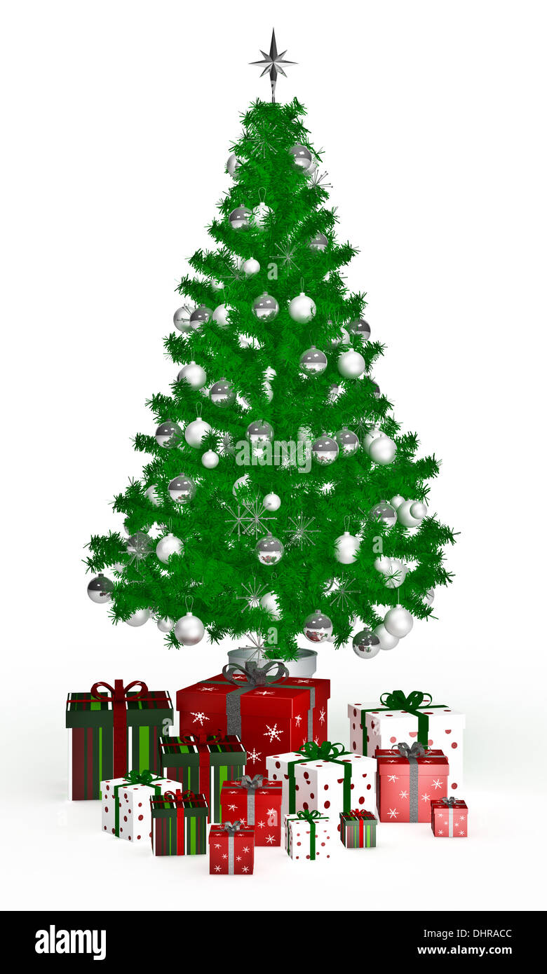 Geschenk Weihnachten-Boxen unter Weihnachtsbaum Stockfoto
