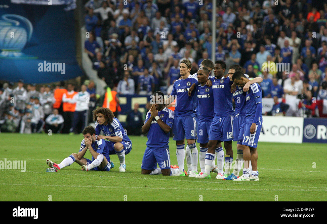 Chelsea während der Strafe schießen aus der UEFA Champions League-Finale 2012 zwischen Chelsea und Bayern München in der Allianz Arena München - 19.05.12 Stockfoto