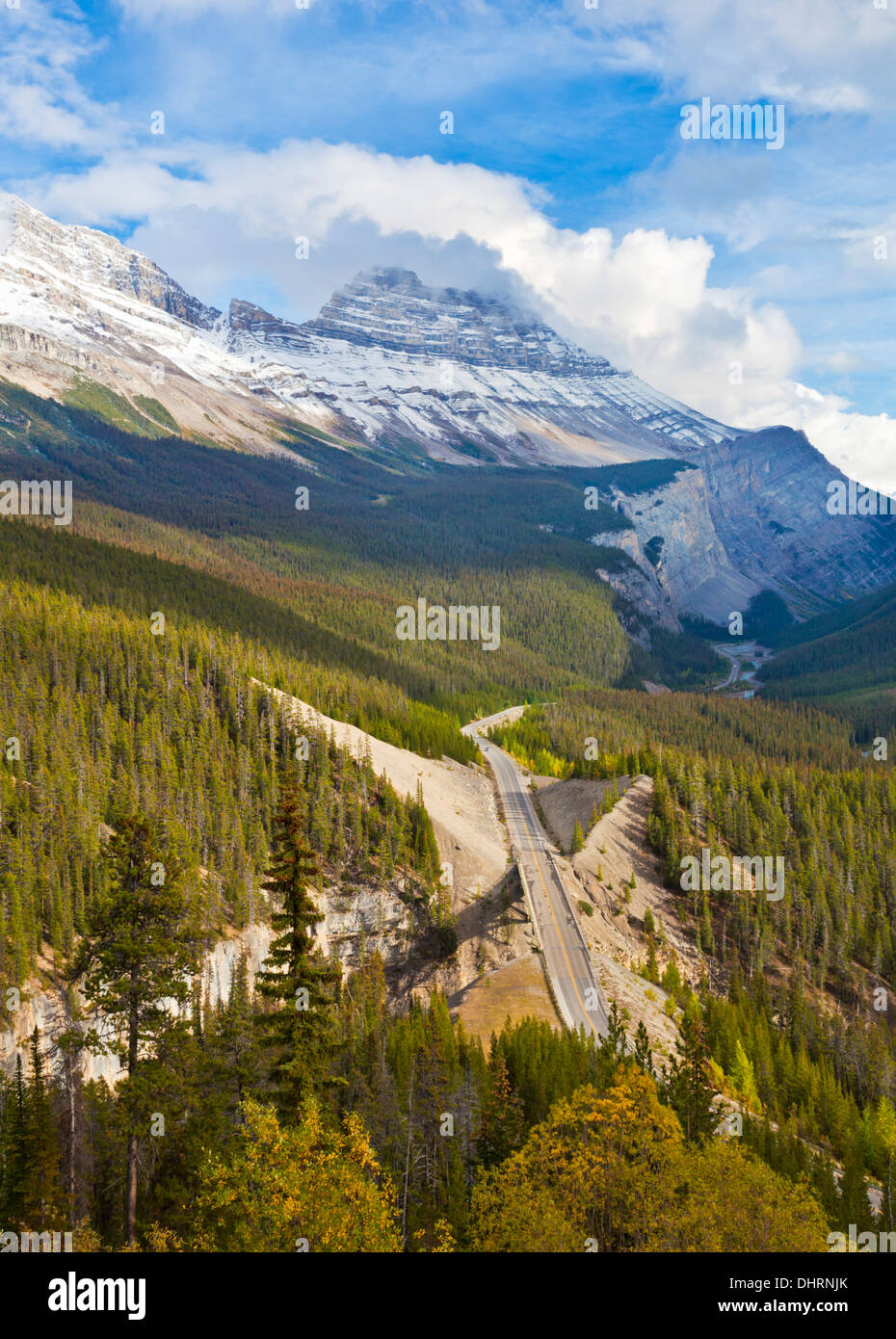 Icefields Parkway im Big Bend und Big Hill Banff Nationalpark Canadian Rockies Alberta Kanada Nordamerika Stockfoto