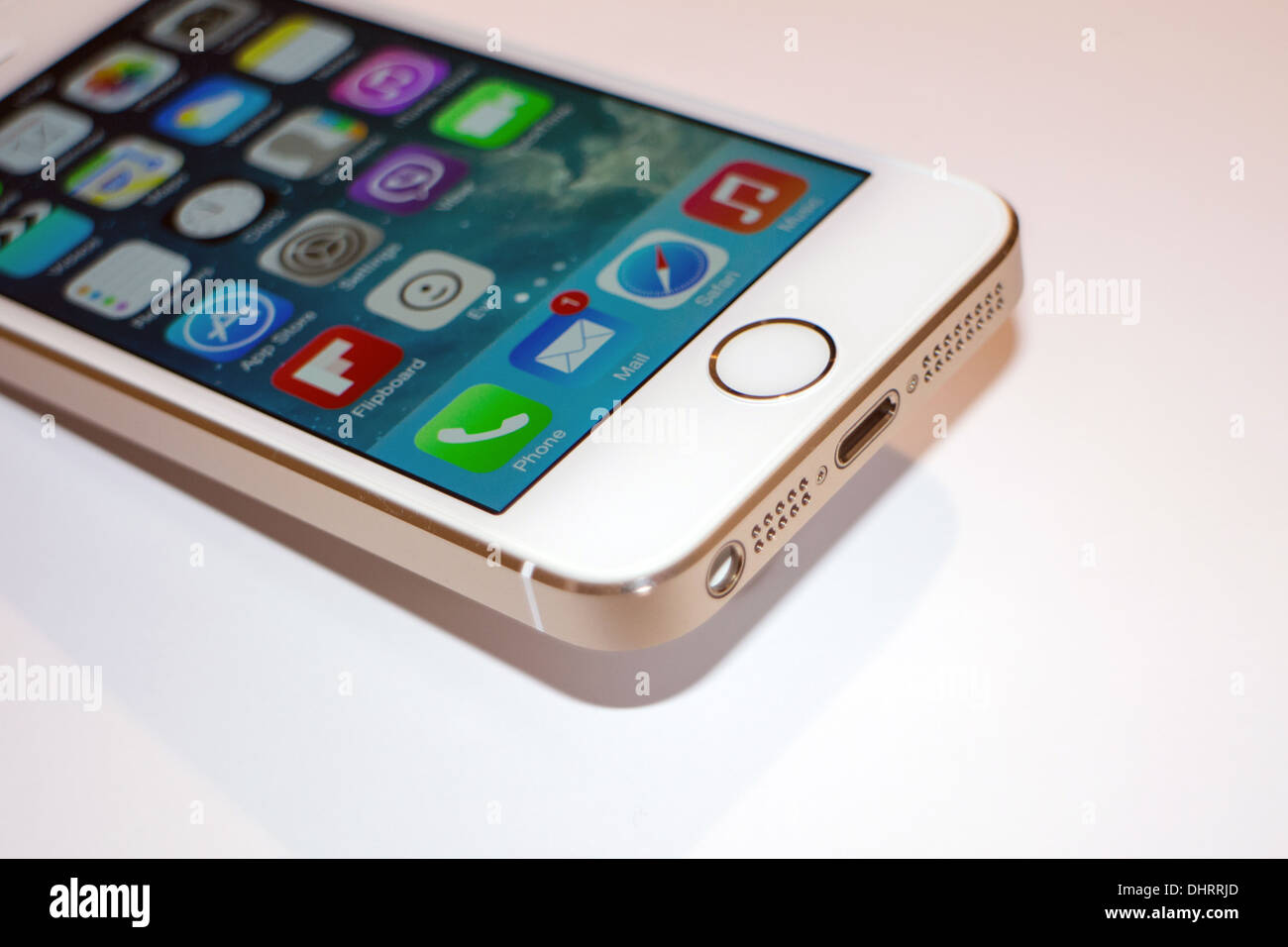 Apple iPhone 5 s Gold Touch-ID Stockfoto