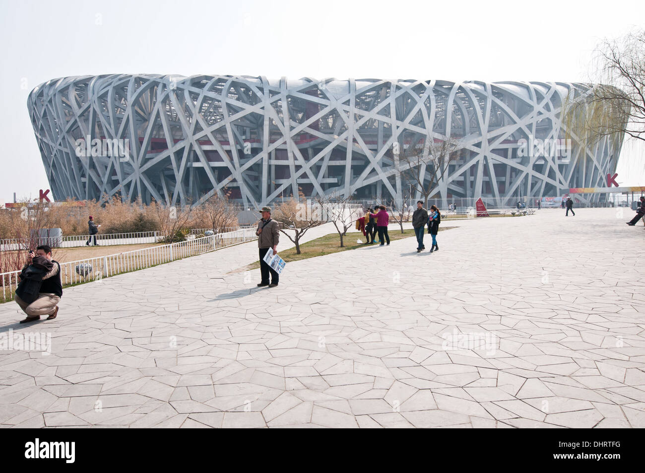 Nationalstadion, auch bekannt als das Vogelnest in Chaoyang District, Beijing, China Stockfoto