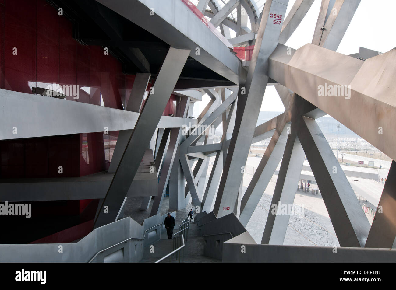 Nationalstadion, auch bekannt als das Vogelnest in Chaoyang District, Beijing, China Stockfoto