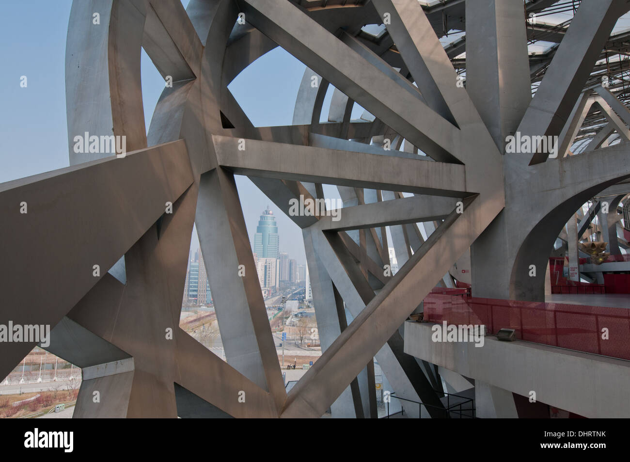 Nationalstadion, auch bekannt als das Vogelnest in Chaoyang District, Beijing, China Stockfoto