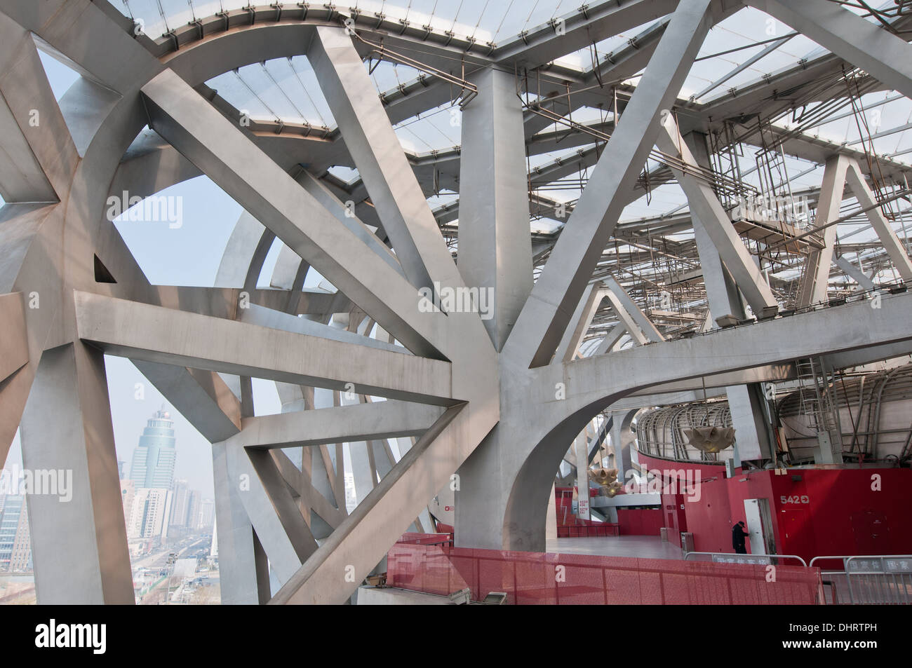 Nationalstadion, auch bekannt als das Vogelnest in Chaoyang District, Beijing, China Stockfoto