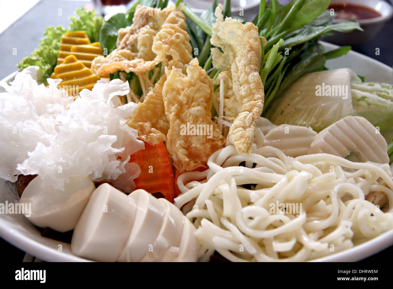 Satz von gesundes Gemüse, The Japen Lebensmittel in Sukiyaki. Stockfoto