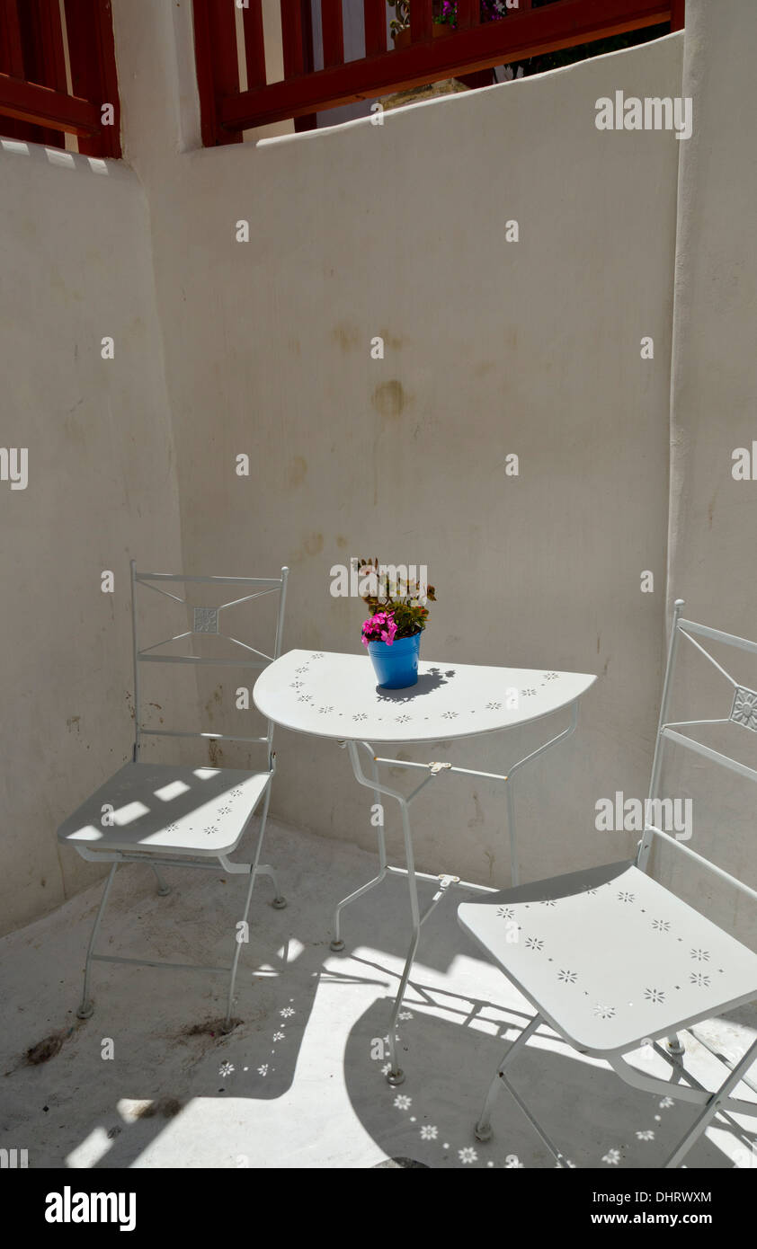 Eine ruhige Ecke in Mykonos-Stadt Stockfoto