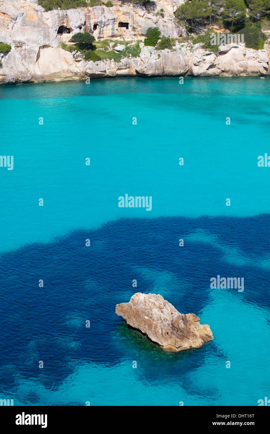 Cala Macarella Ciutadella Menorca türkisblauen Mittelmeer Balearen Stockfoto