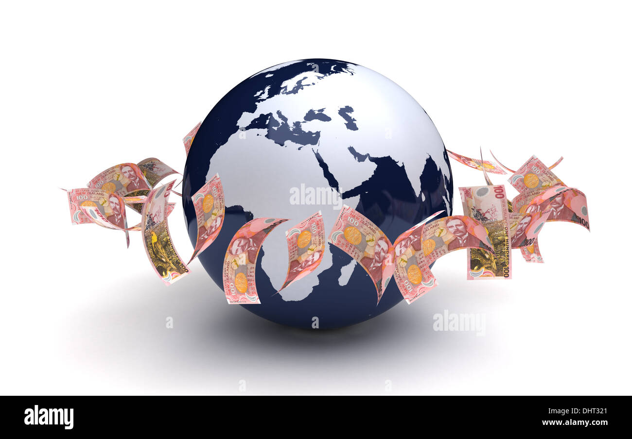 Global Business Neuseeland Währung Stockfoto