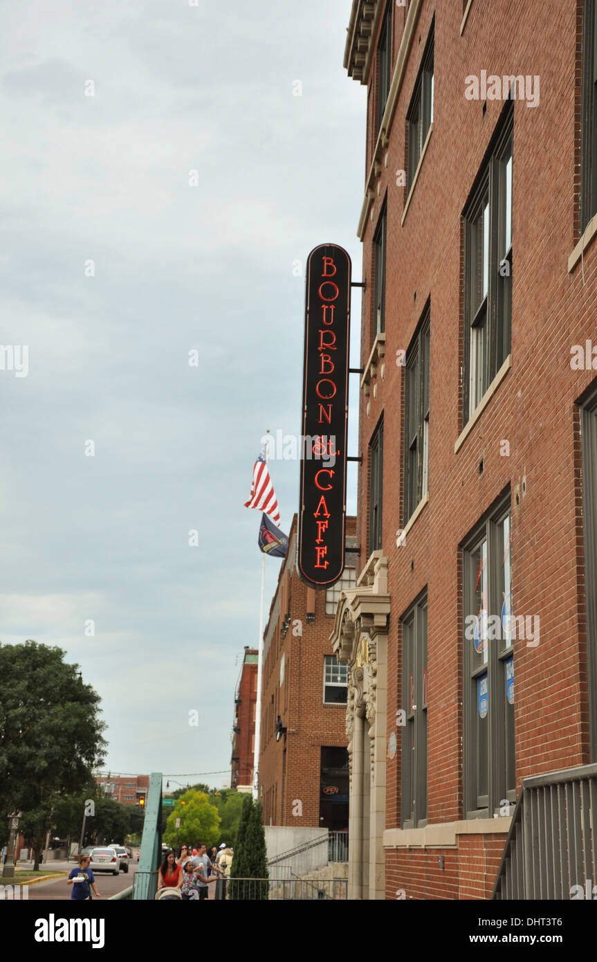 Restaurant-Zeichen in der Innenstadt von Oklahoma City Stockfoto