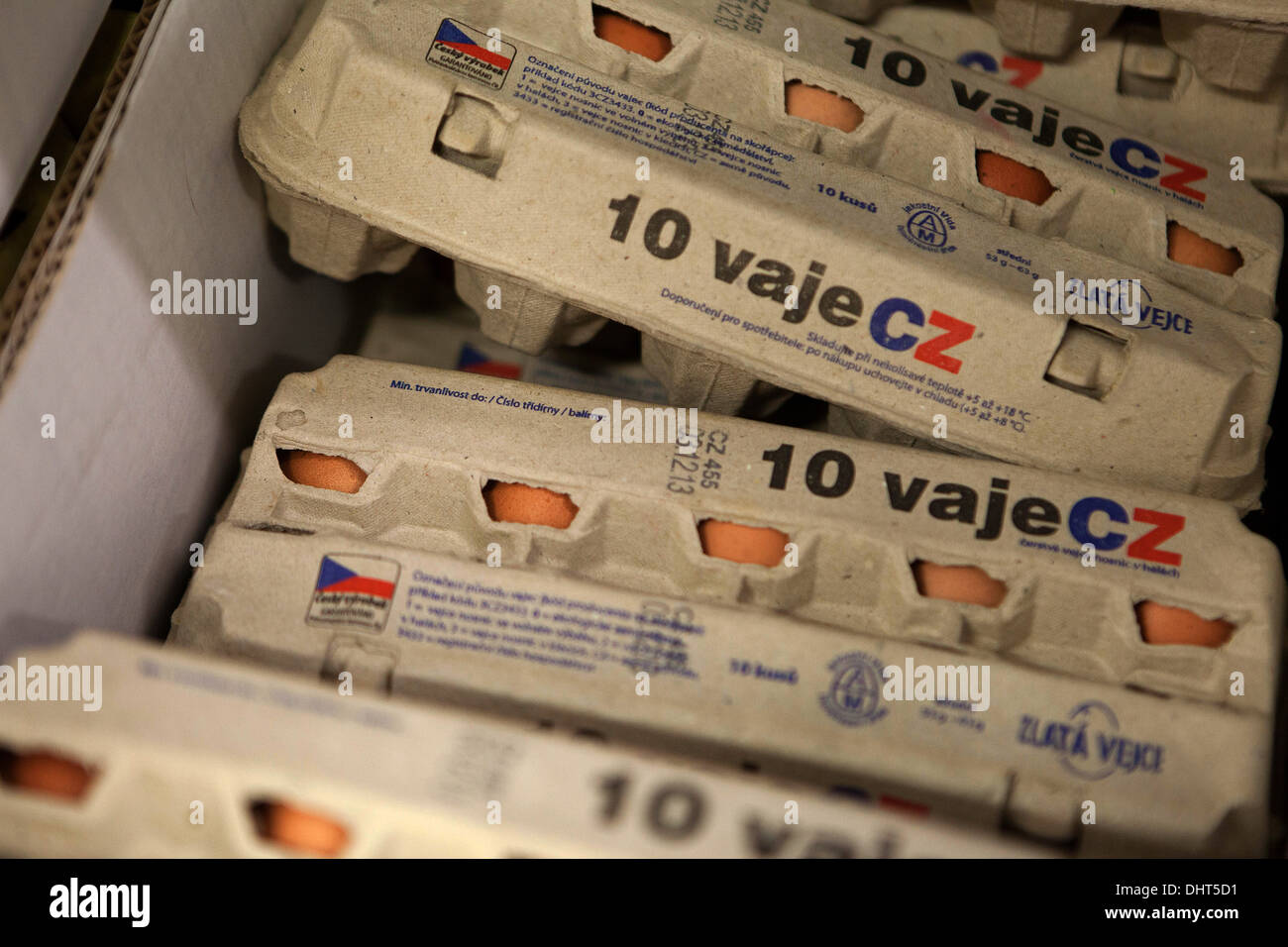 Eiern im Supermarkt Paketspeicher Stockfoto