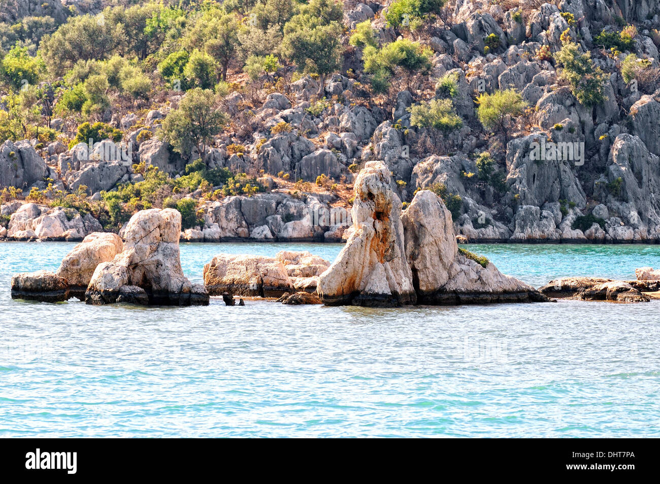 Felsen im Meer Stockfoto