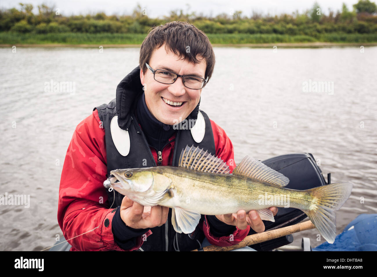 Glücklich Fisher Stockfoto