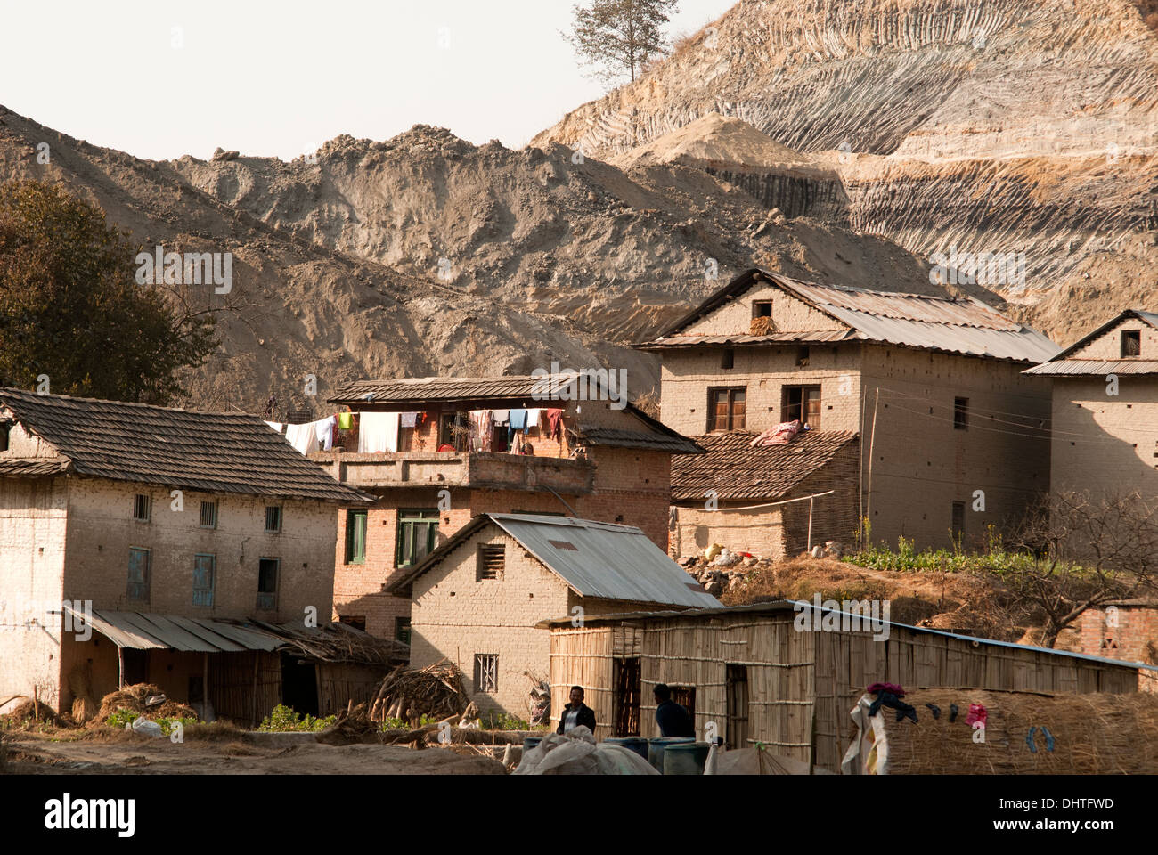 Land wird er im Dorf von Bhaktapur Stockfoto